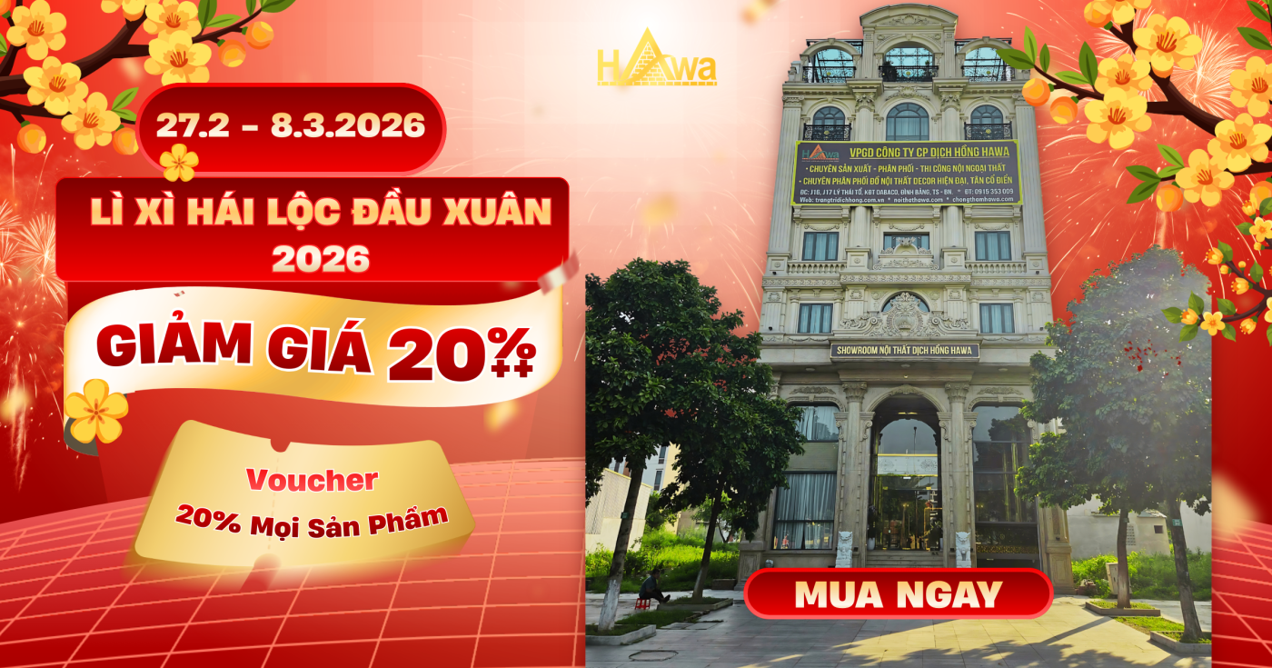 LÌ XÌ HÁI LỘC ĐẦU XUÂN 2026 – GIẢM 20% TOÀN BỘ SẢN PHẨM TẠI HAWA