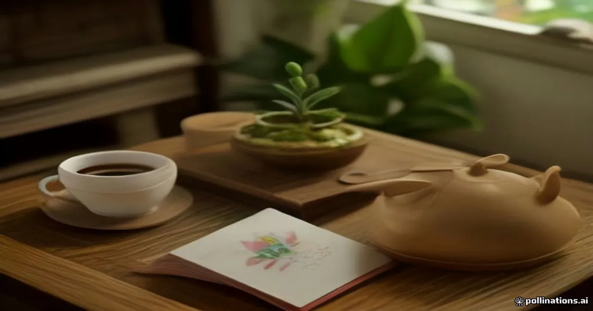 vietnamese lotus tea set and literature